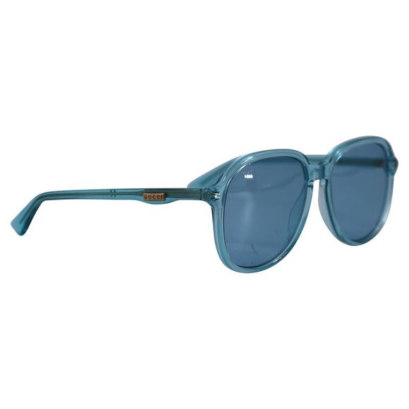 Gucci GG0259S Round Frame Sunglasses in Light Blue Acetate - Picture 2 of 4